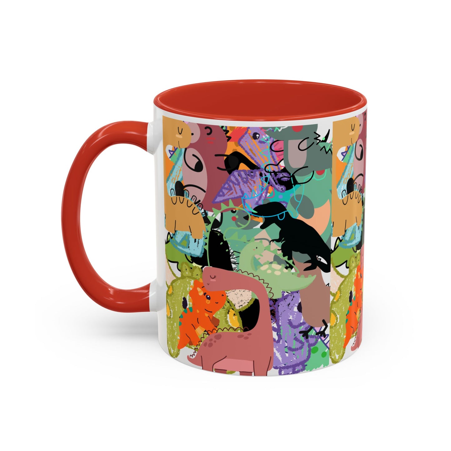 Vibrant Animal Pattern Coffee Mug, Fun Animal Mug, Colorful Mug Gift, Unique Coffee Cup, Quirky Cat Mug, Animal Lovers Drinkware