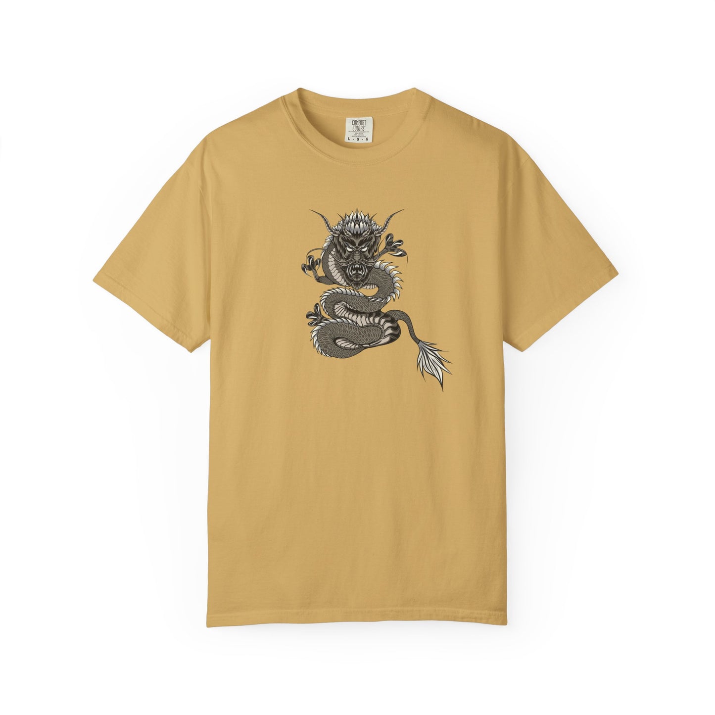 Dragon Design Unisex Garment-Dyed T-shirt, Graphic Tee, Casual Wear, Anime Apparel, Streetwear, Unique Gift for Him