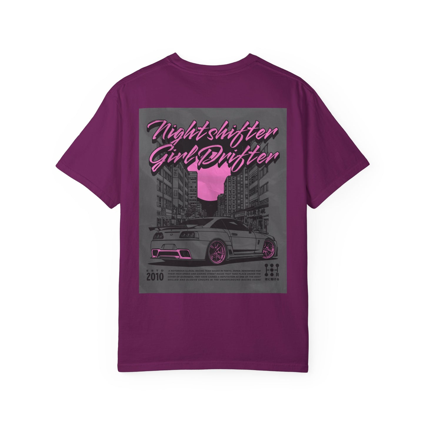 Nightshifter Girl Drifter T-shirt | Unisex Retro Car Tee | Perfect for Car Lovers, Night-Outs, Birthdays, and Gifts