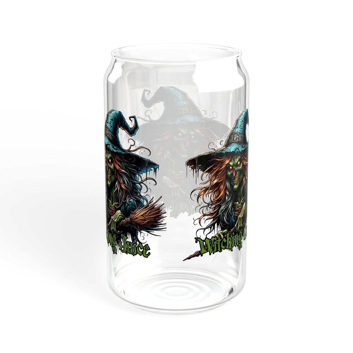 Witchy Sipper Glass | 16oz | Halloween Drinkware, Spooky Decor, Gift for Witch Lovers, Eco-Friendly Straw, Kitchen Accessory