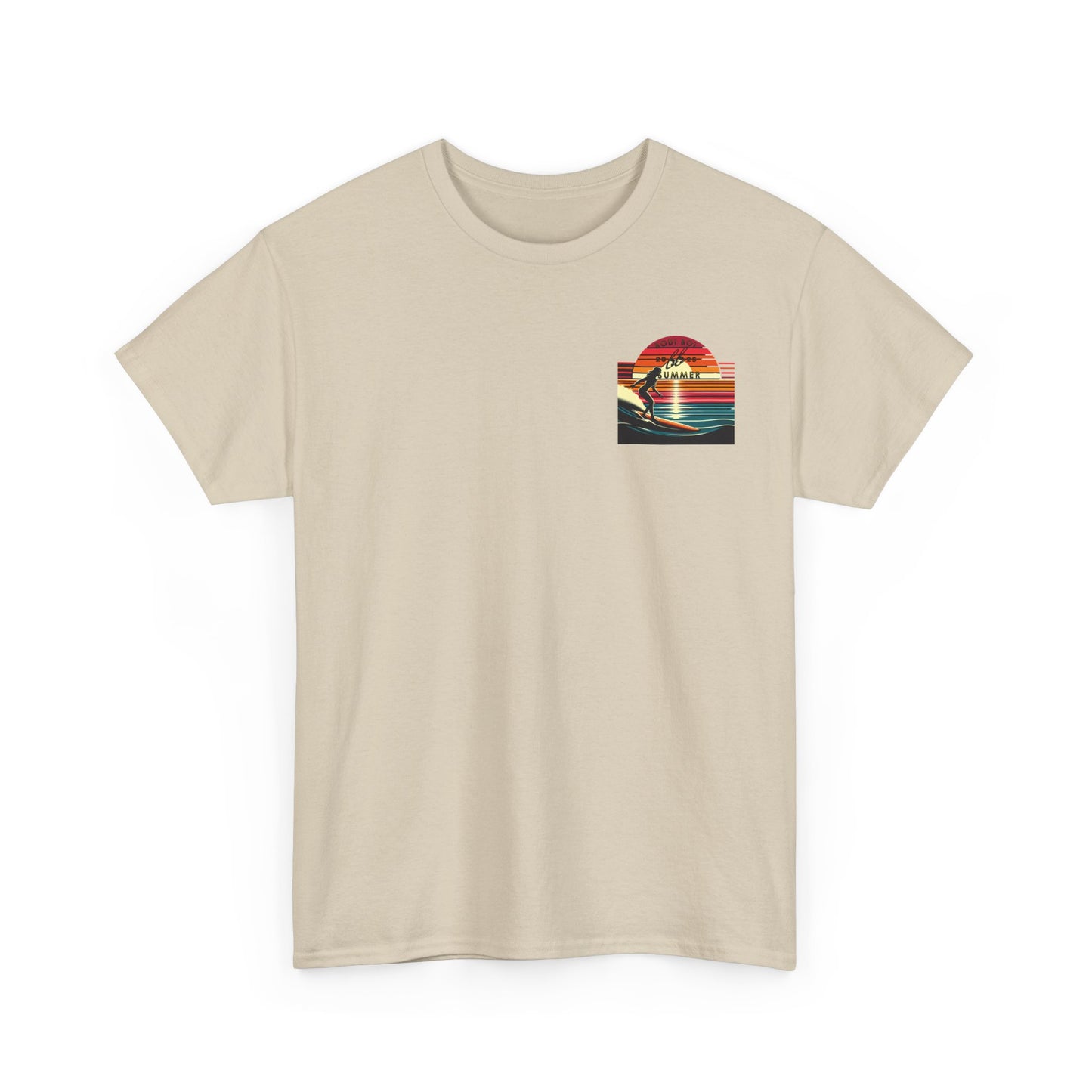 Surf Sunset Unisex Heavy Cotton Tee | Relaxed Summer Vibe, Perfect for Beach Days, Vacation, Gifts, Casual Wear, Fun Times