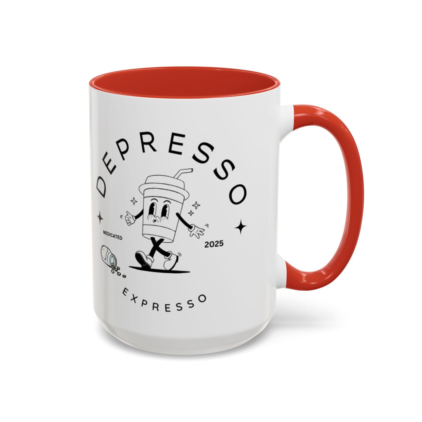 Coffee Mug, Funny Espresso Mug, Gift for Coffee Lovers, Depresso Expresso Humor Cup, Kitchen Decor, Barista Gift, Quirky Beverage Cup,
