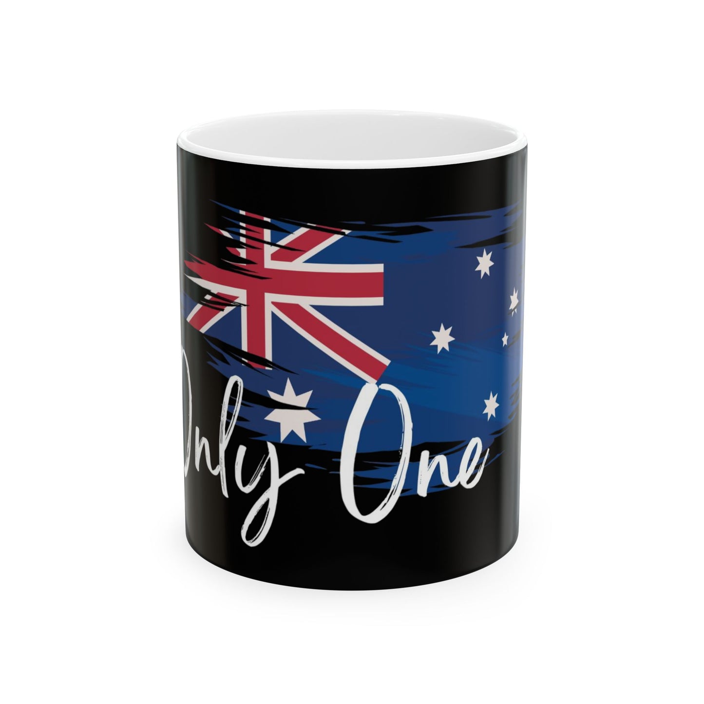 Ceramic Mug with Australian Flag only one Design, Perfect for Coffee Lovers, Gift for Australia Day, Personalized Travel Mug, Black and White Decor