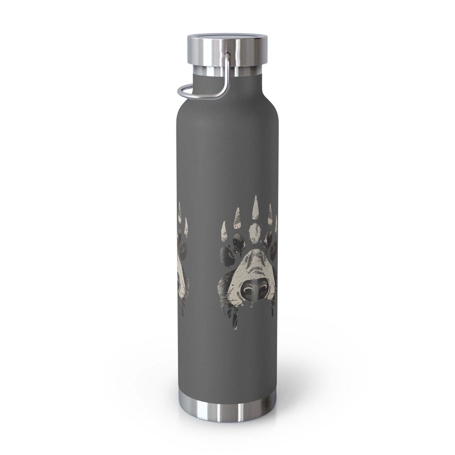 Bear Paw Insulated Water Bottle, 22oz Metal Flask, Eco-Friendly Travel Mug, Outdoor Sports Gear, Wildlife Lover Gift