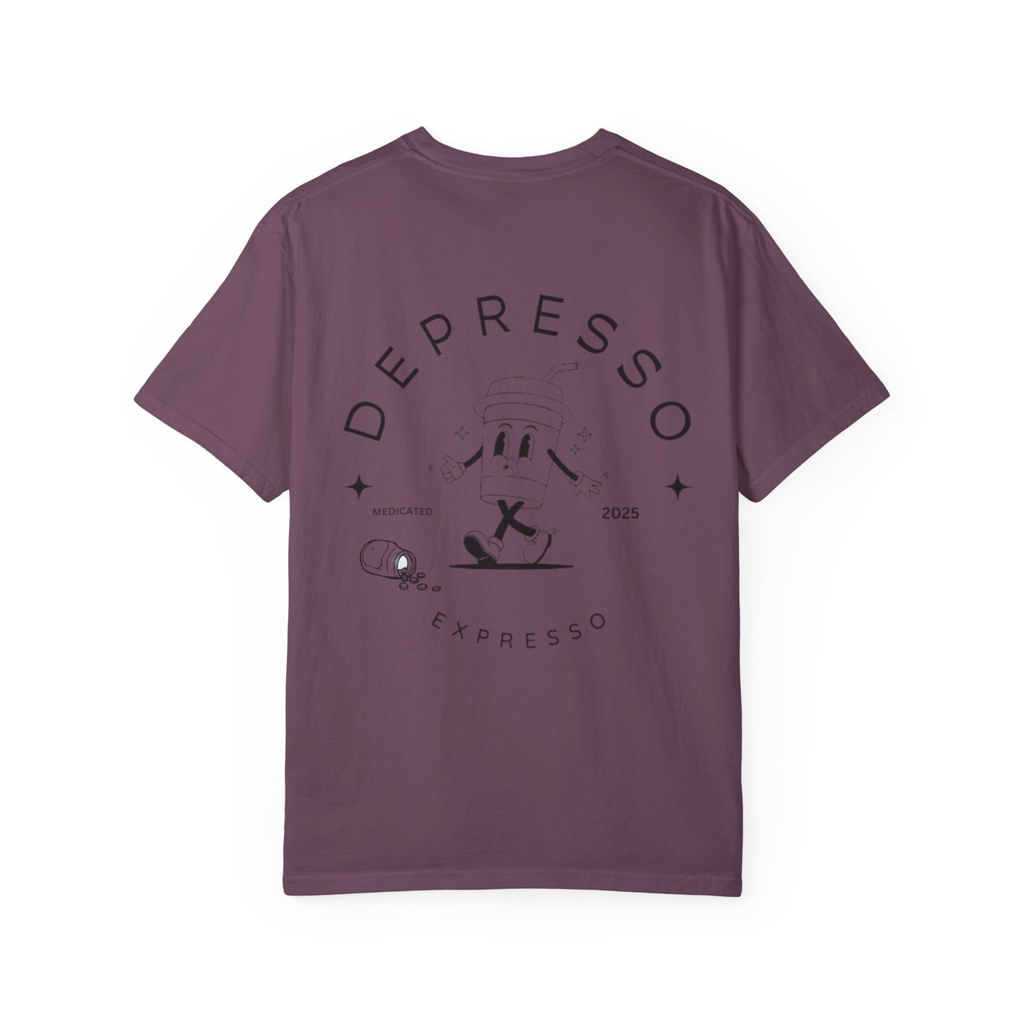 Depresso Expresso Garment-Dyed T-Shirt, Vintage Coffee Lover Tee, Casual Unisex Wear, Gift for Baristas, Perfect for Everyday Style
