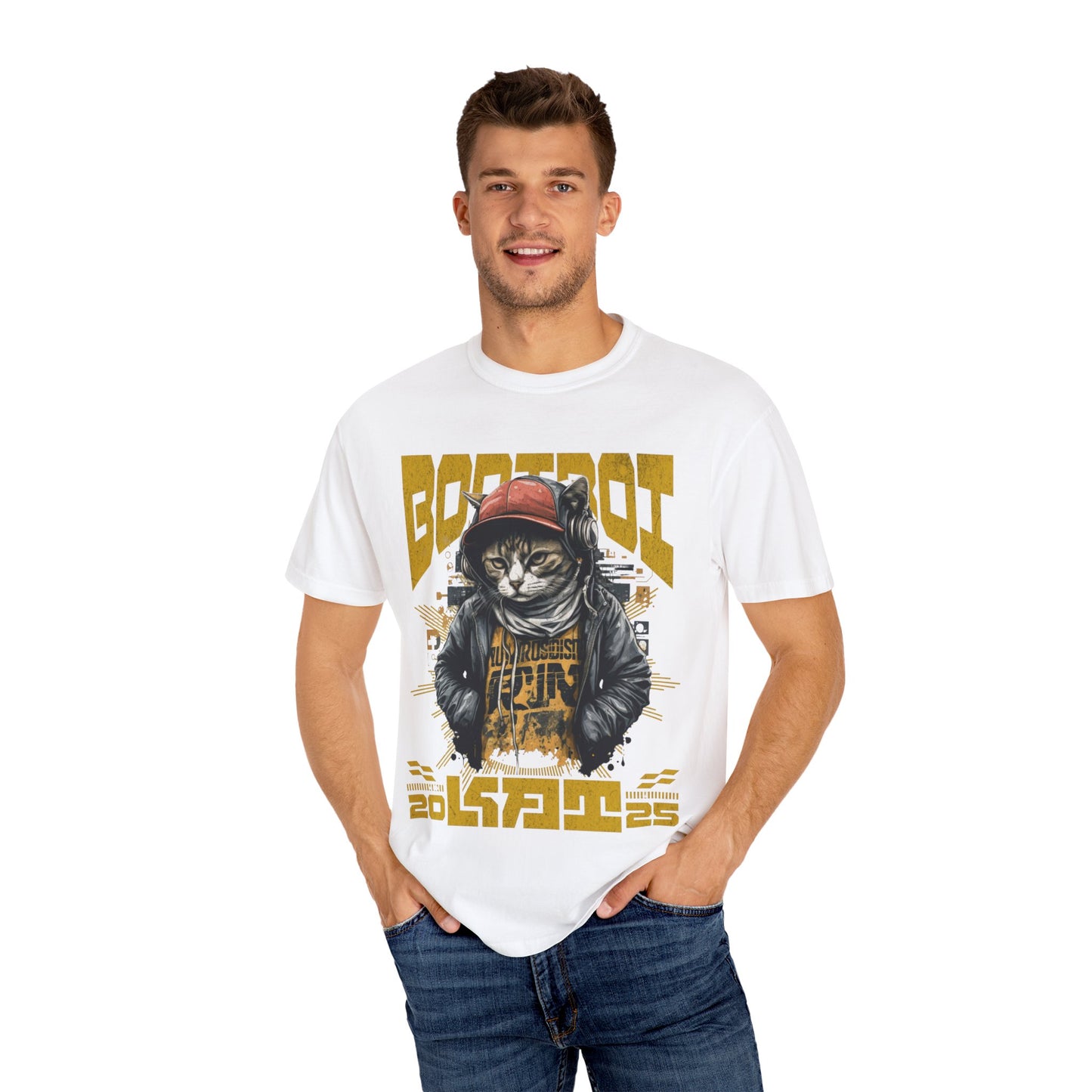 Bodi boi Unisex Vintage Style T-Shirt, Trendy Apparel for Cat Lovers, Casual Wear, Unique Gift Idea