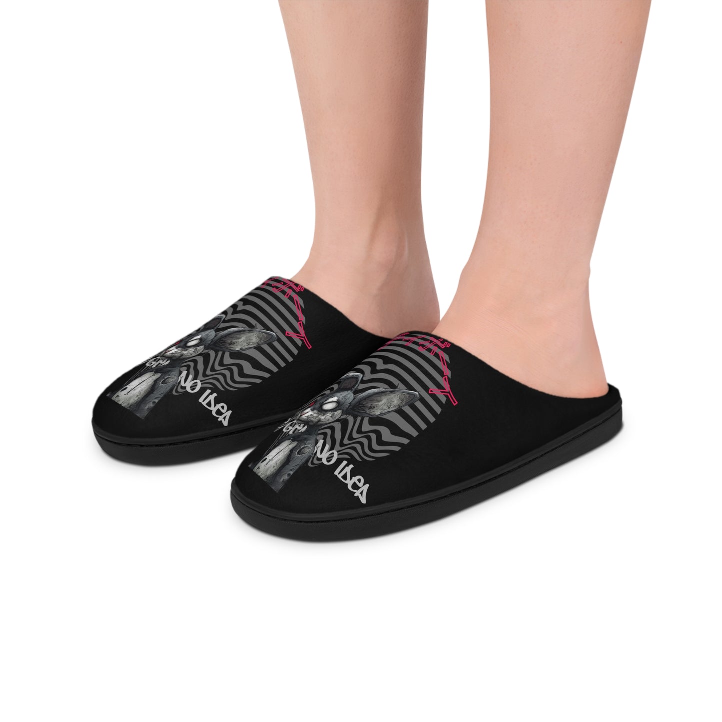 Men's Indoor Slippers gothic bunny with Unique Design, Cozy House Shoes, Relaxation Footwear, Gifts for Him, Stylish Loungewear