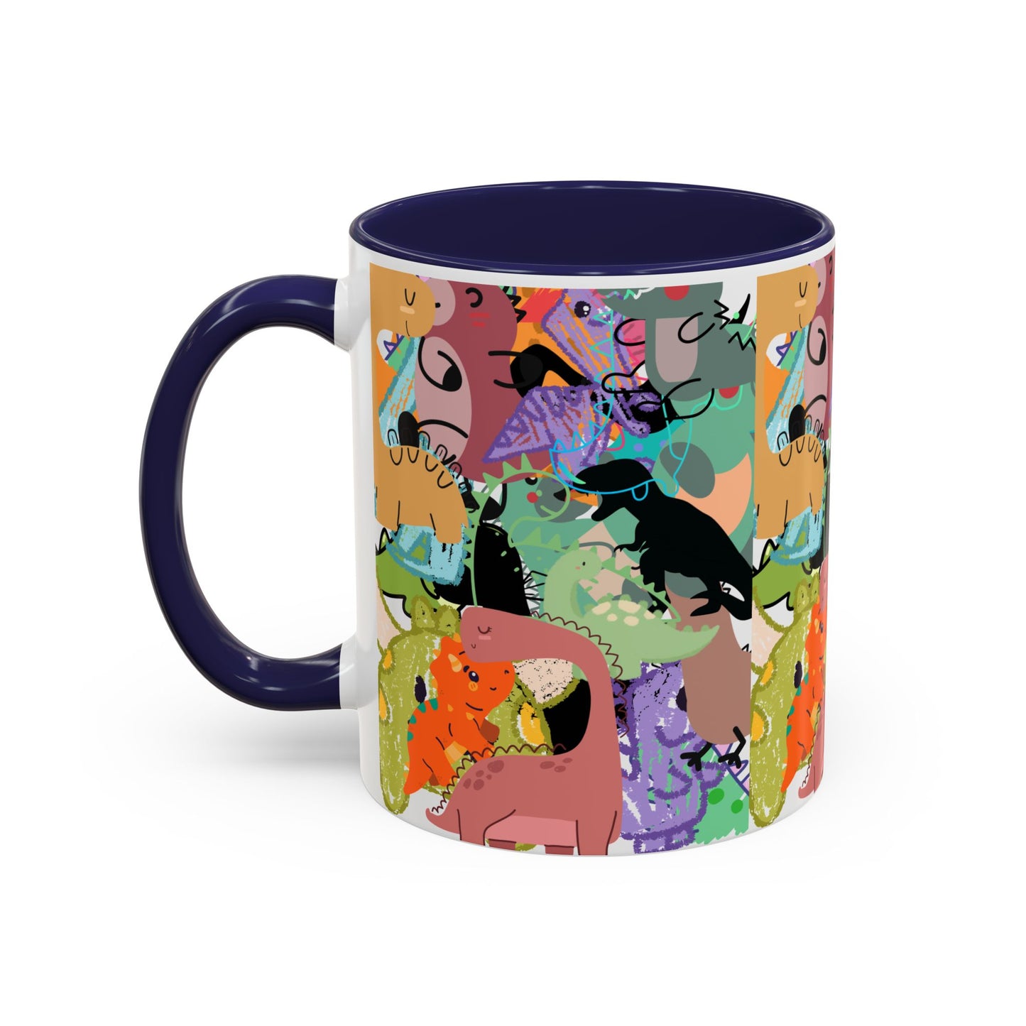 Vibrant Animal Pattern Coffee Mug, Fun Animal Mug, Colorful Mug Gift, Unique Coffee Cup, Quirky Cat Mug, Animal Lovers Drinkware