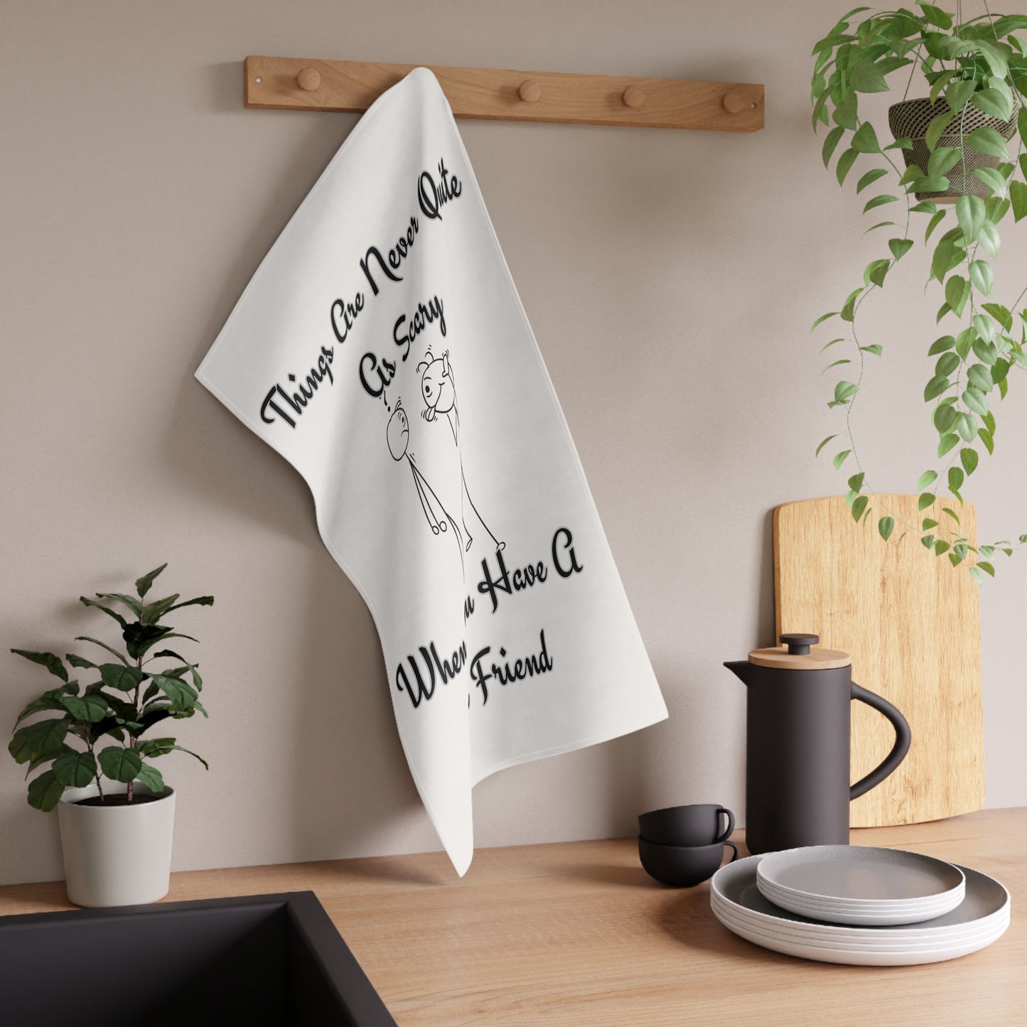 Best Friend Quote Tea Towels, Motivational Home Decor, Kitchen Gift, Friendship Gift, Humor Tea Towel
