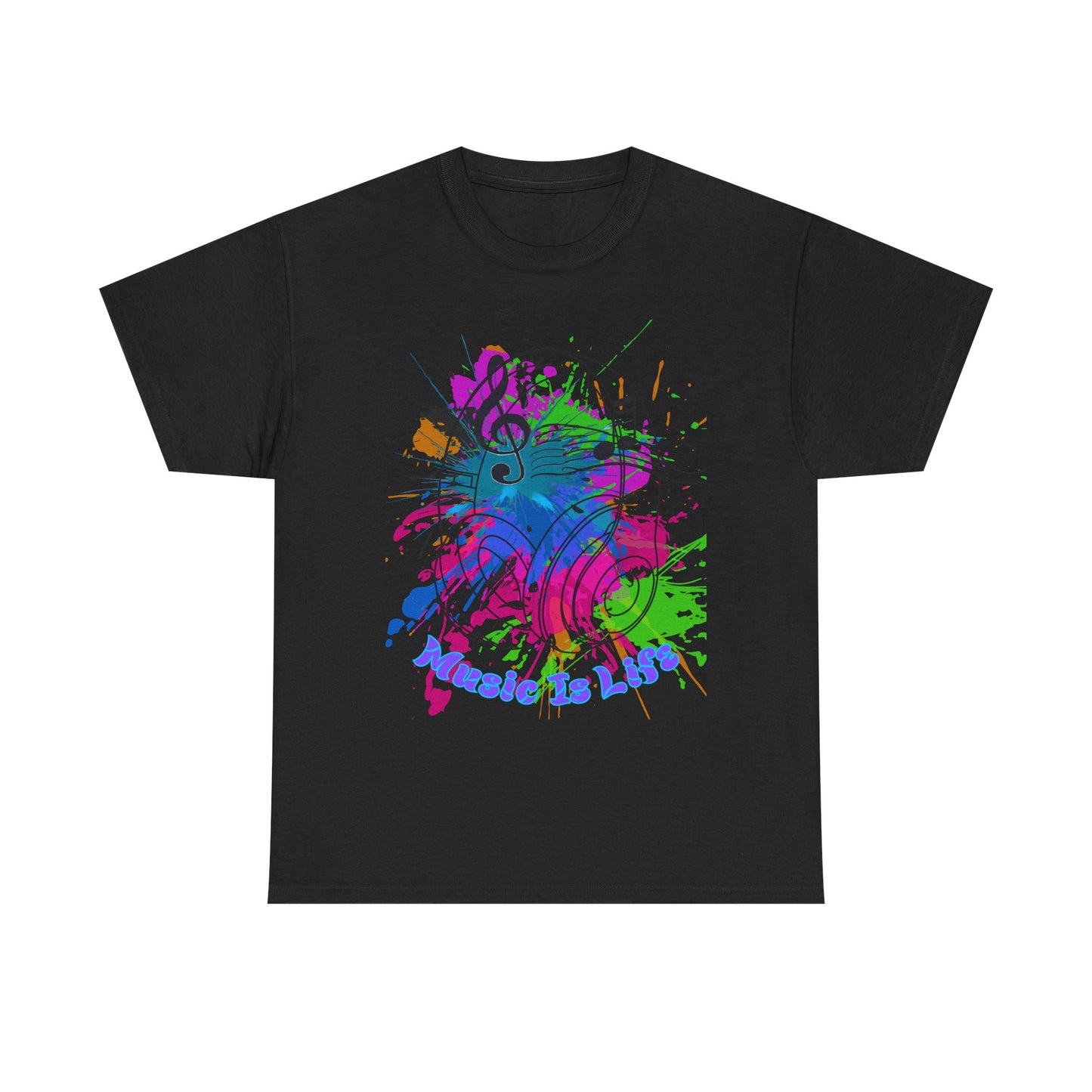 Music Is Life Unisex Heavy Cotton Tee - Perfect for Music Lovers, Gift for Musicians, Concerts, Festivals, Everyday Wear
