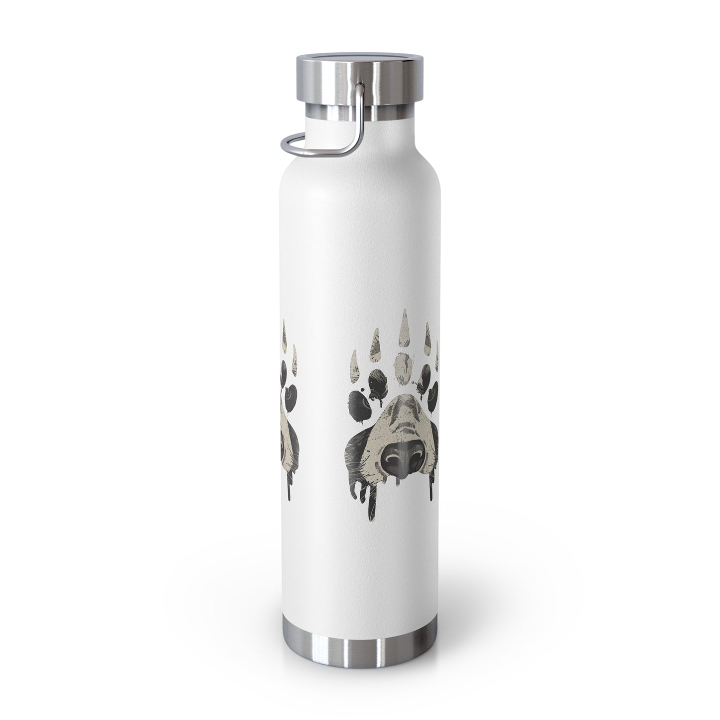 Bear Paw Insulated Water Bottle, 22oz Metal Flask, Eco-Friendly Travel Mug, Outdoor Sports Gear, Wildlife Lover Gift