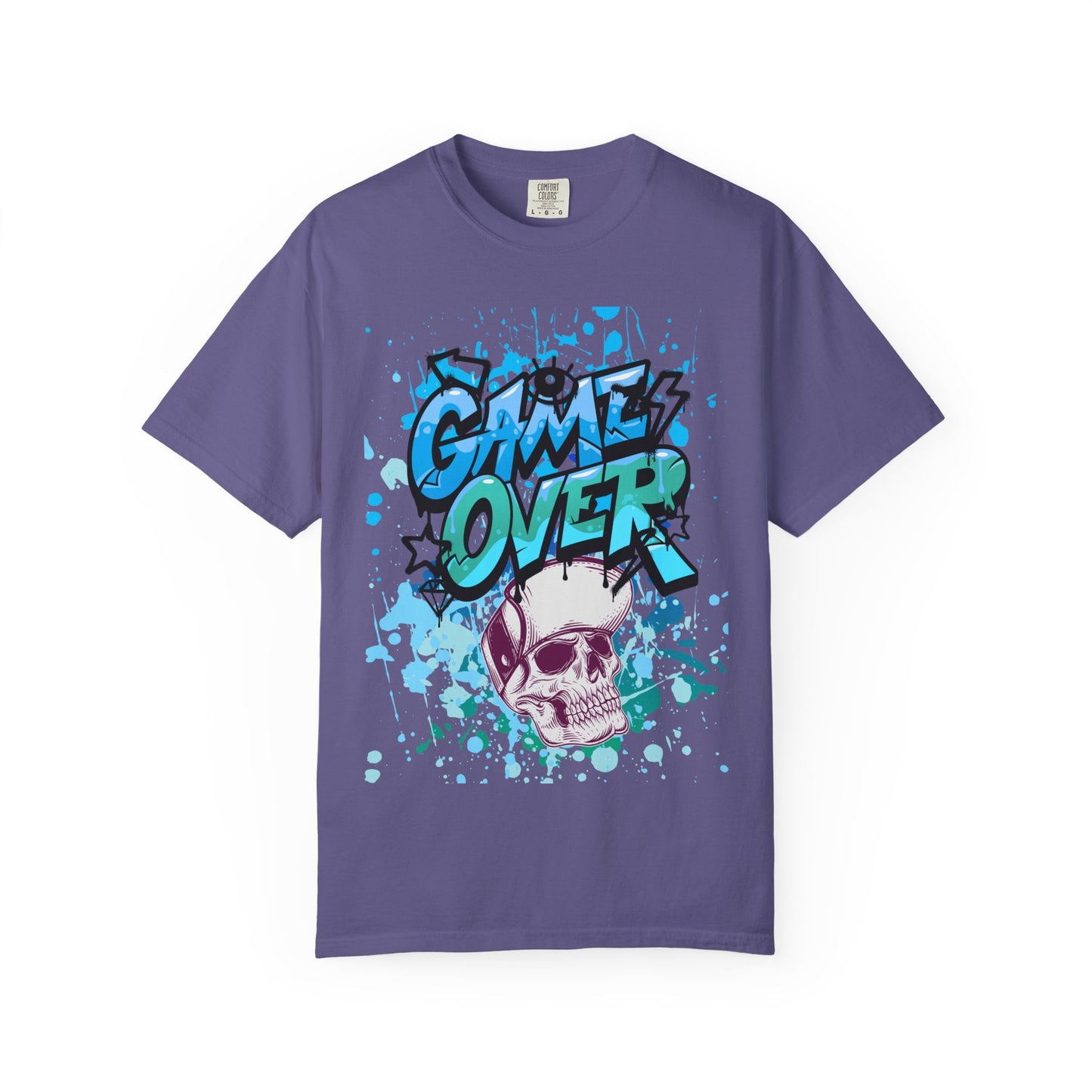 Gamer Skull T-shirt, Unisex Graphic Tee, Game Over Apparel, Casual Wear, Gift for Gamers, Streetwear, Cool Graphic Shirt