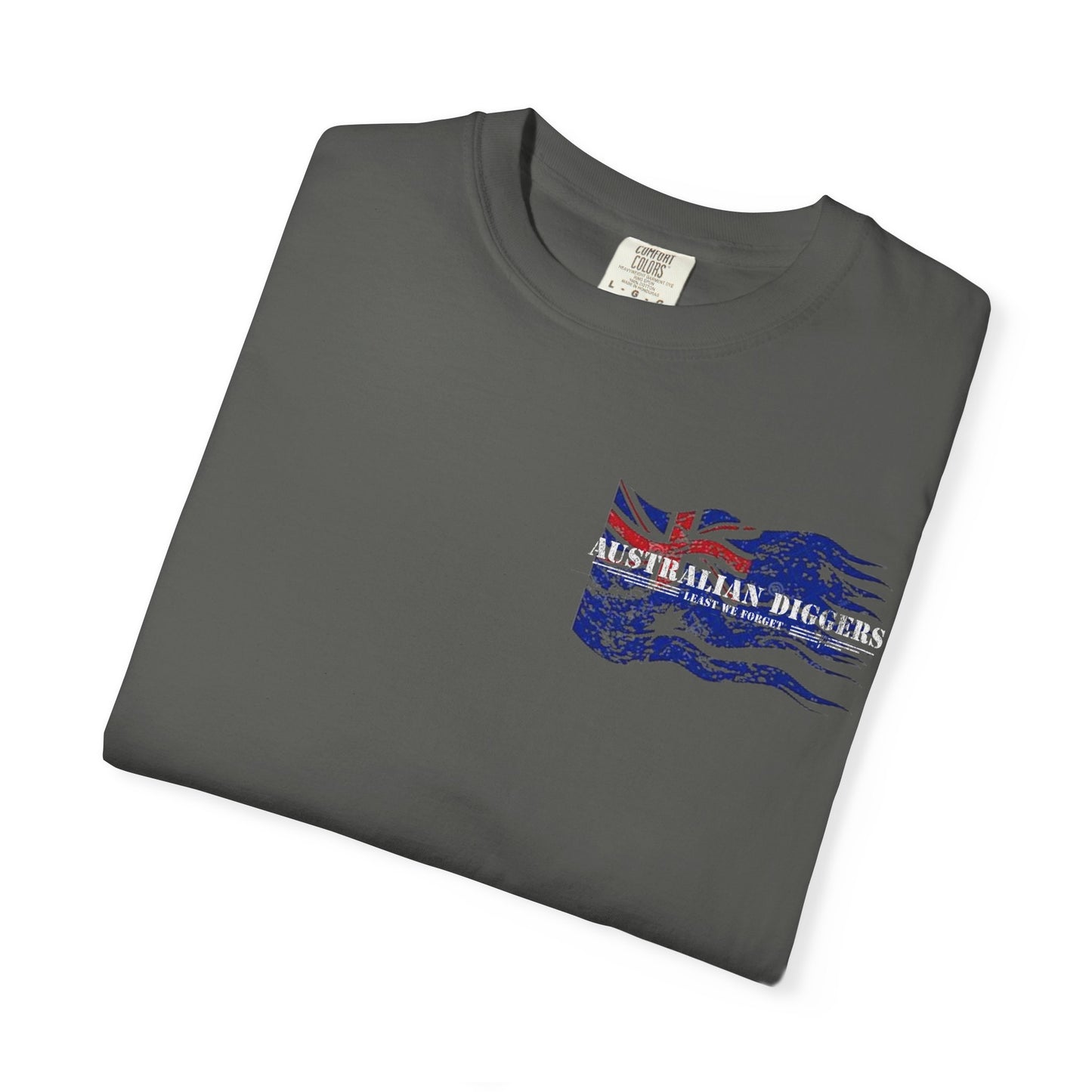 Australian Diggers Garment-Dyed T-Shirt, Commemorative Apparel, Casual Wear, Veterans' Day Gift, Vintage Style Tee, Unisex Fashion