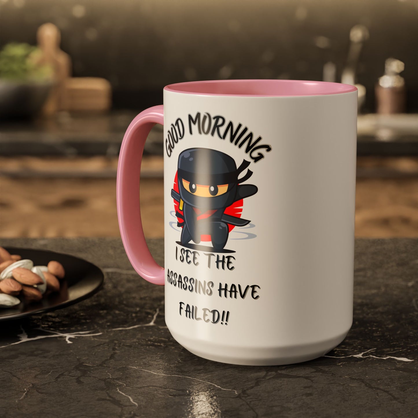 Colourful Assassins have failed Coffee Mug, 11oz/15oz, Funny Gift for Him/Her, Office Humor, Birthday Present, Unique Ceramic Mugs