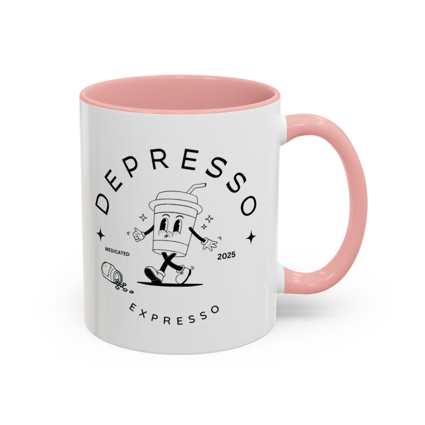Coffee Mug, Funny Espresso Mug, Gift for Coffee Lovers, Depresso Expresso Humor Cup, Kitchen Decor, Barista Gift, Quirky Beverage Cup,