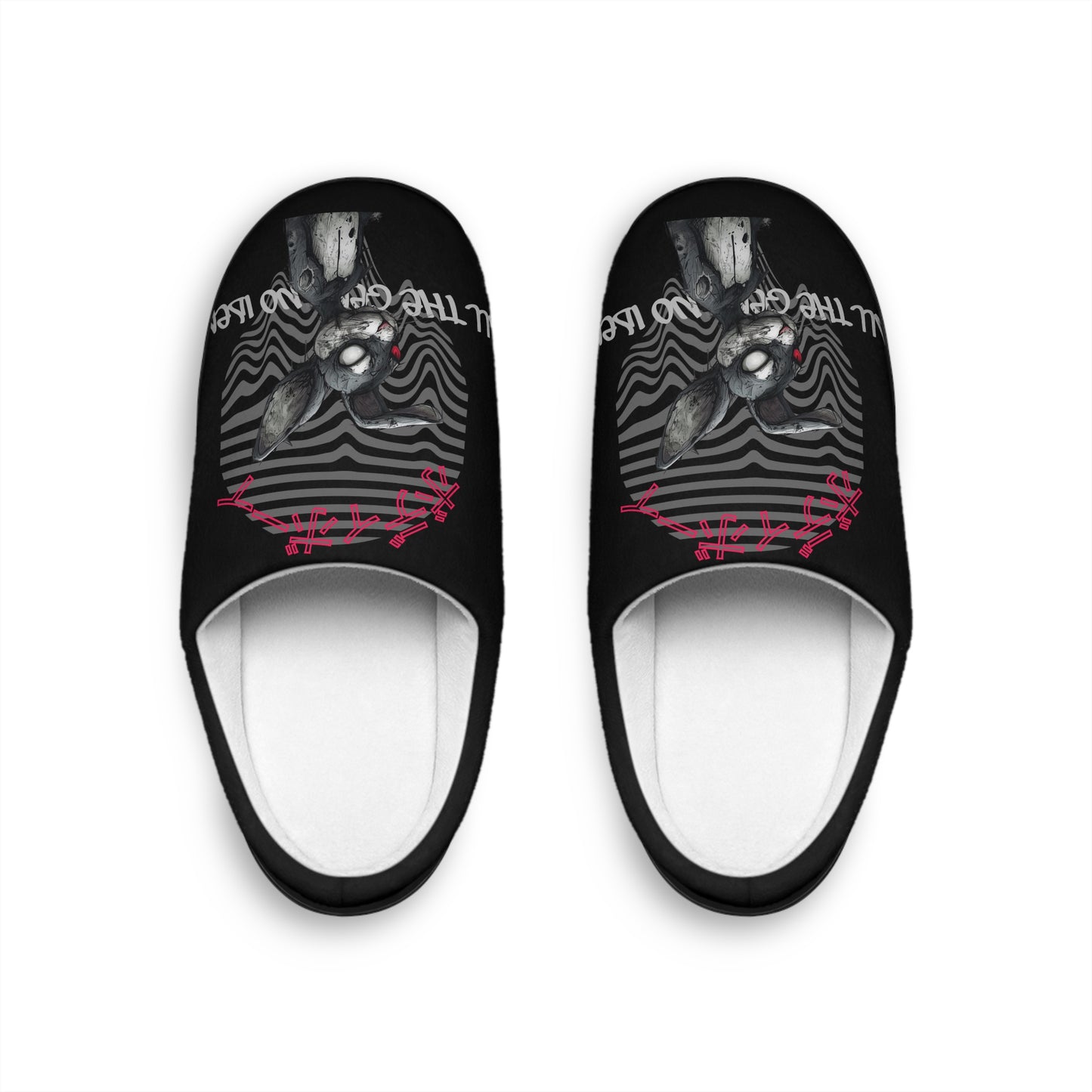 Men's Indoor Slippers gothic bunny with Unique Design, Cozy House Shoes, Relaxation Footwear, Gifts for Him, Stylish Loungewear
