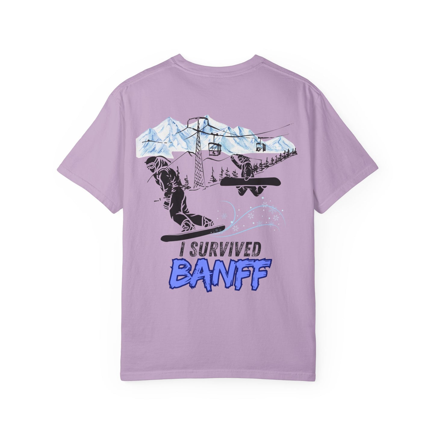 Banff Ski Adventure T-Shirt - Unisex Garment-Dyed Tee, Snowboarder Gift, Winter Sports Apparel, Ski Trip Souvenir, Funny Travel Shirt