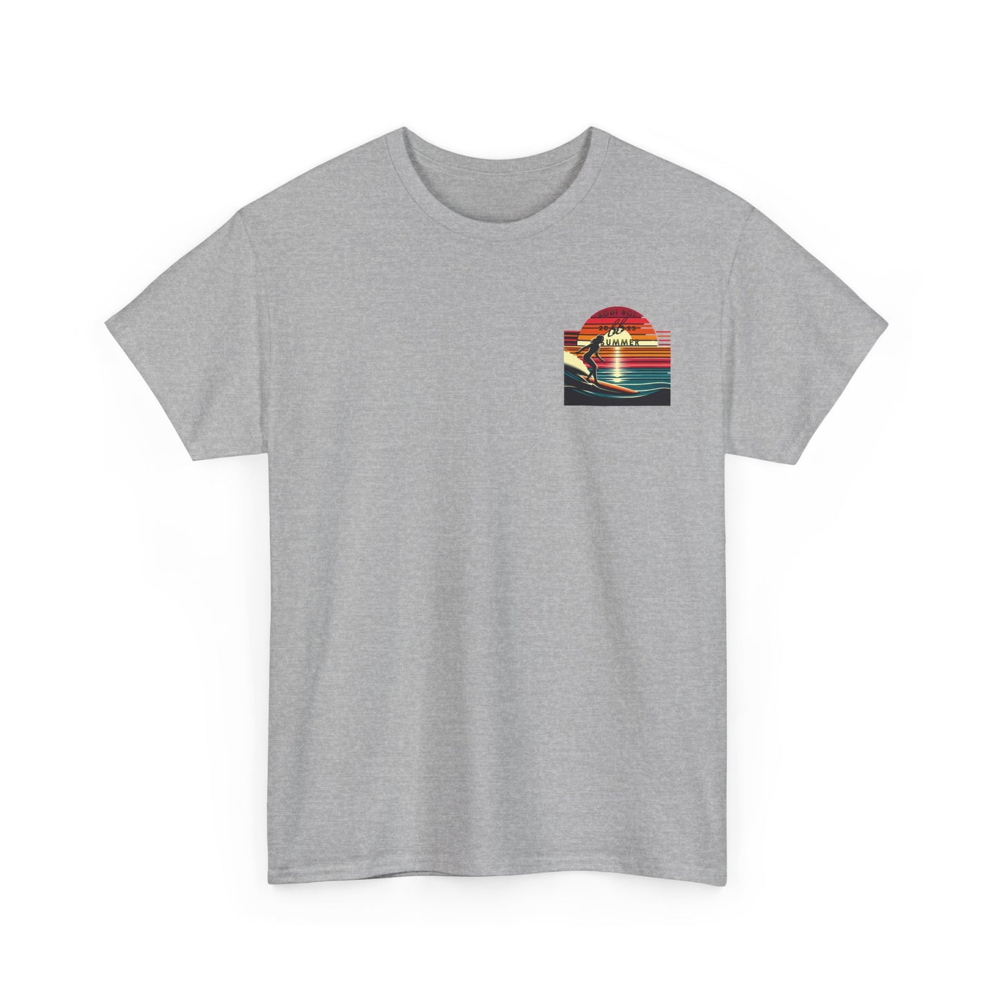 Surf Sunset Unisex Heavy Cotton Tee | Relaxed Summer Vibe, Perfect for Beach Days, Vacation, Gifts, Casual Wear, Fun Times