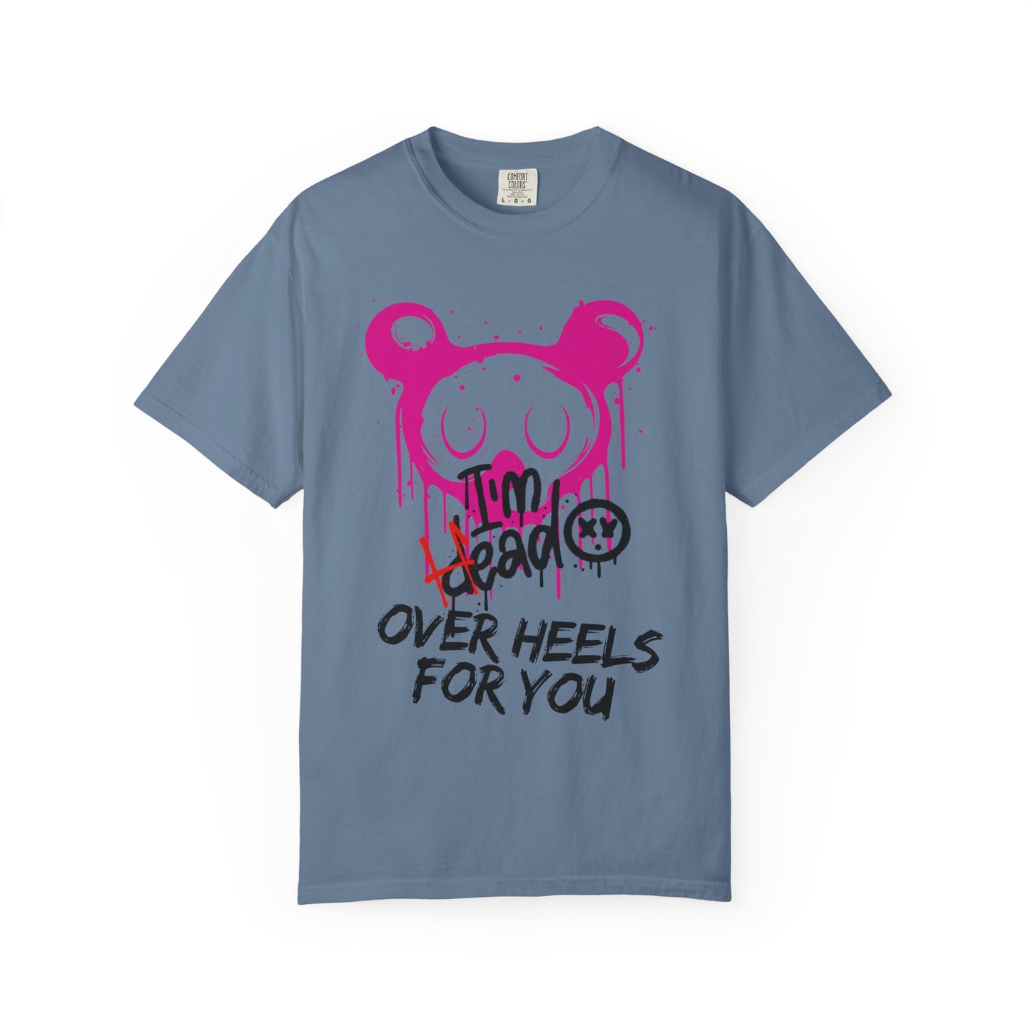 Head Over Heels T-Shirt with Cute Design, Perfect Gift for Friends, Casual Wear, Valentine's Day, Year-Round Fashion