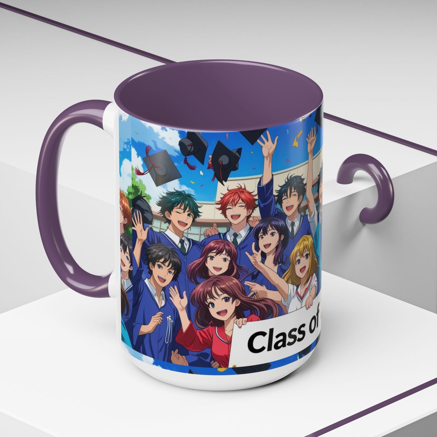 Anime Graduation Coffee Mug for Class of 2025, Personalized Gift, School Memories, Graduation Celebration, Unique Teacher Gift
