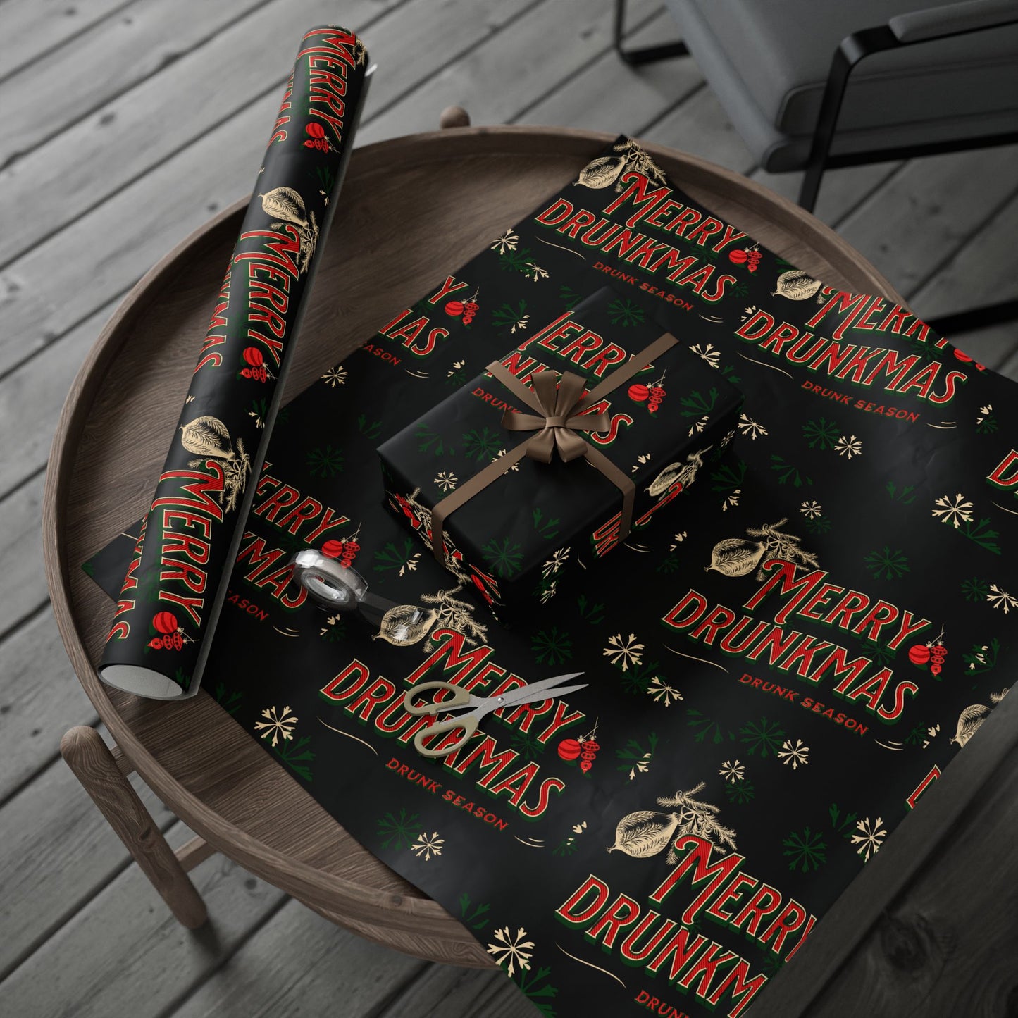 Festive Wrapping Paper Roll, Holiday Gift Wrap, Christmas Wrapping, Seasonal Paper, Eco-Friendly Gift Packaging