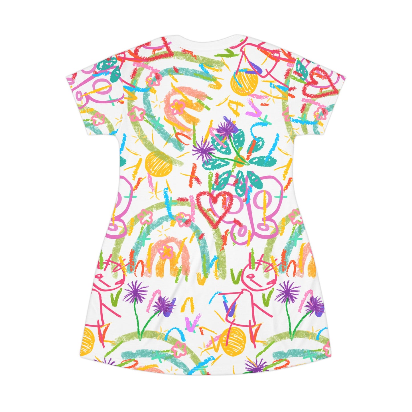 Colorful Kids T-Shirt Dress | Playful Rainbow Design | Summer Outing Outfit, Birthday Gift, Play Dress, Everyday Wear, Art-Inspired