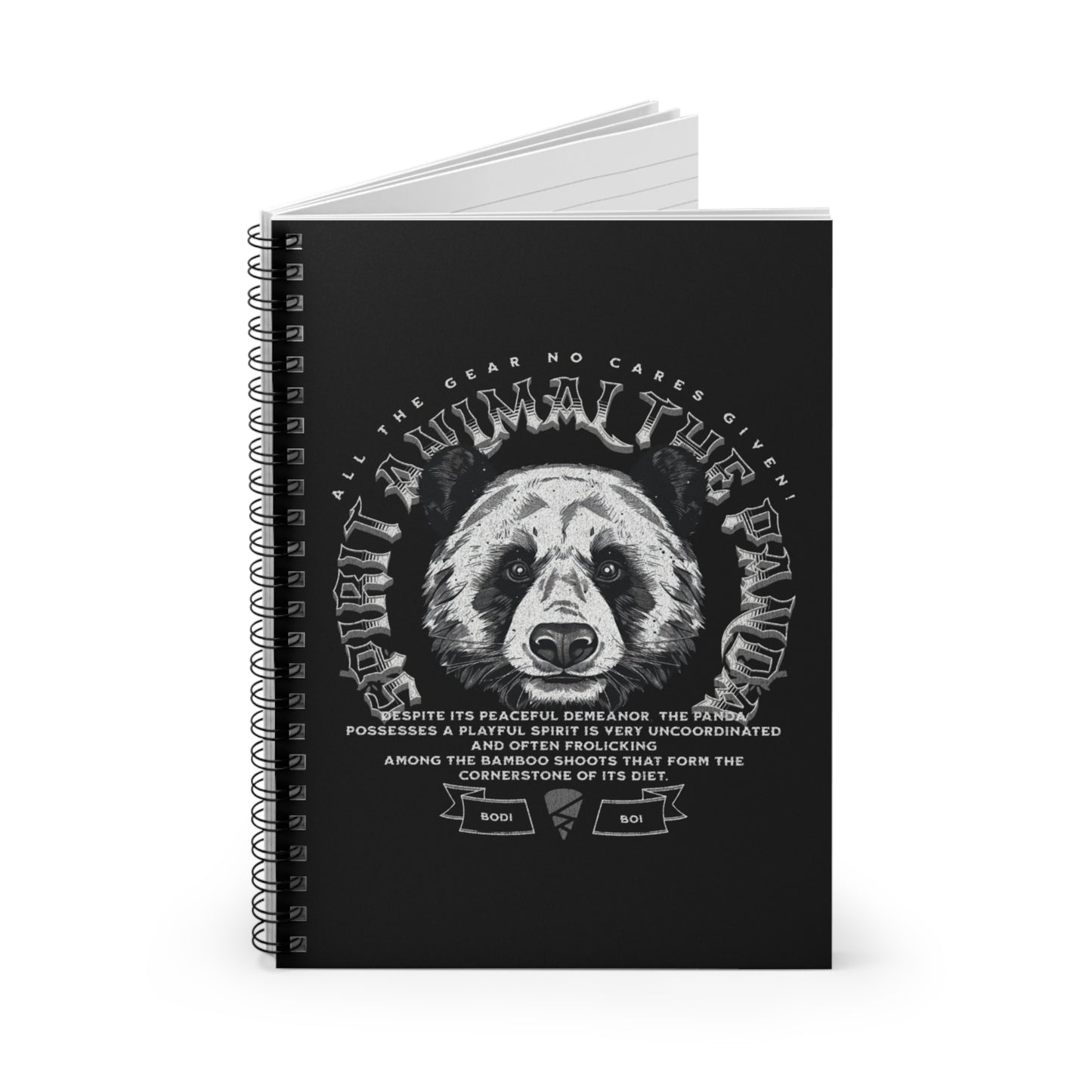 Panda-Themed Spiral Notebook - Perfect for Nature Lovers, Journal Keeping, Gift for Students, Eco-Friendly Note Taking, Writing, Sketching
