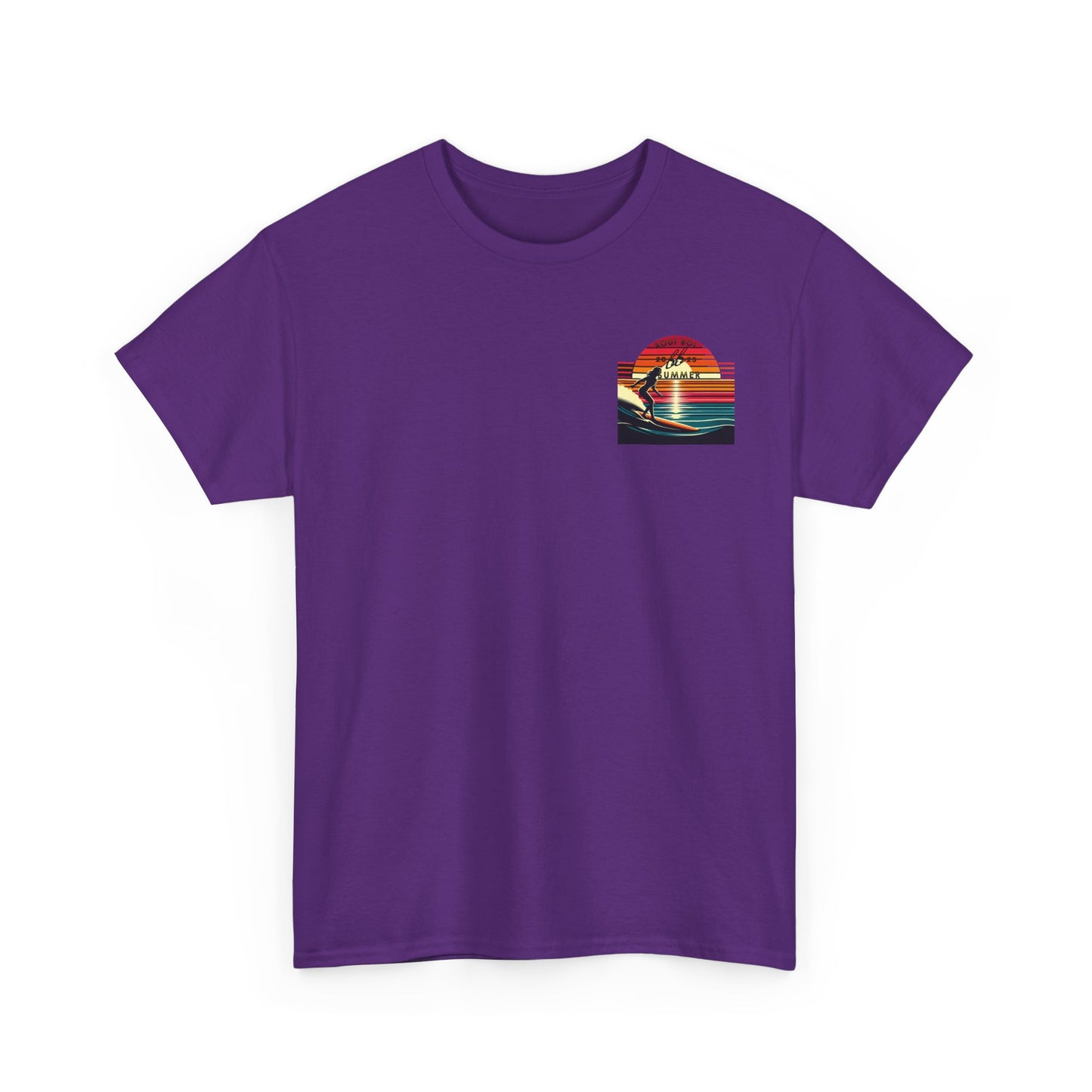 Surf Sunset Unisex Heavy Cotton Tee | Relaxed Summer Vibe, Perfect for Beach Days, Vacation, Gifts, Casual Wear, Fun Times