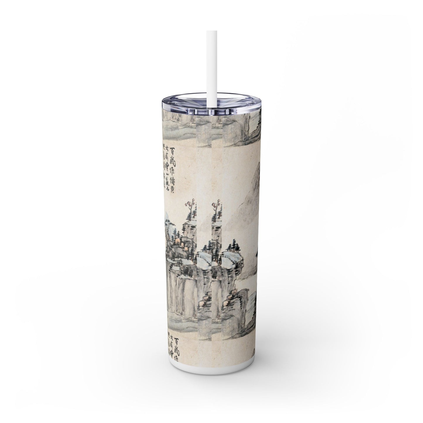 Japanese art work Skinny Tumbler with Straw, 20oz - Perfect for Home, Travel, Gifts, and Everyday Use, Creative Design, Stylish Beverage Container