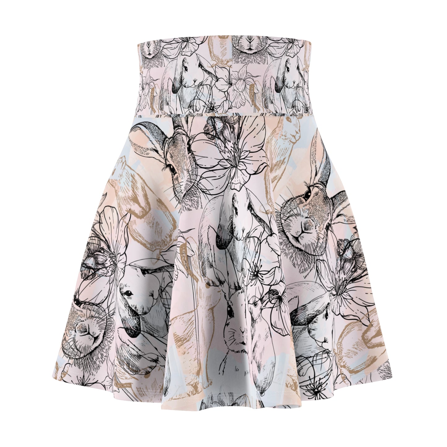 Bunny Front And Back Women Skater Skirt, Trendy Fashion, Casual Outfit, Summer Style, Boho Vibes, Everyday Wear, Gift Idea
