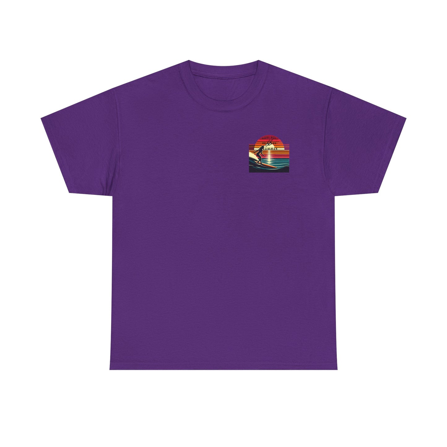 Surf Sunset Unisex Heavy Cotton Tee | Relaxed Summer Vibe, Perfect for Beach Days, Vacation, Gifts, Casual Wear, Fun Times