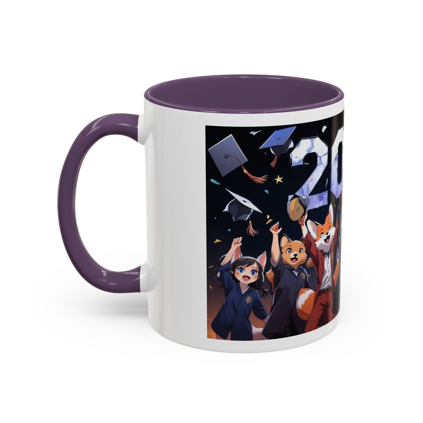 Anime Animals Graduation Celebration Coffee Mug, Funny Animal Graduation Mug, Custom Graduate Gift, Class of 2025 Mug, Unique Graduation Present
