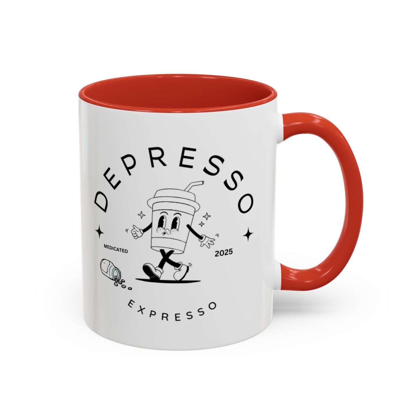 Coffee Mug, Funny Espresso Mug, Gift for Coffee Lovers, Depresso Expresso Humor Cup, Kitchen Decor, Barista Gift, Quirky Beverage Cup,