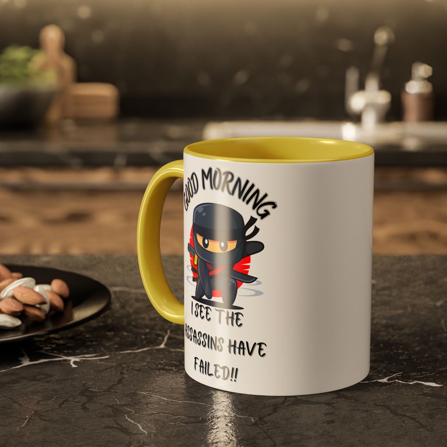 Colourful Assassins have failed Coffee Mug, 11oz/15oz, Funny Gift for Him/Her, Office Humor, Birthday Present, Unique Ceramic Mugs