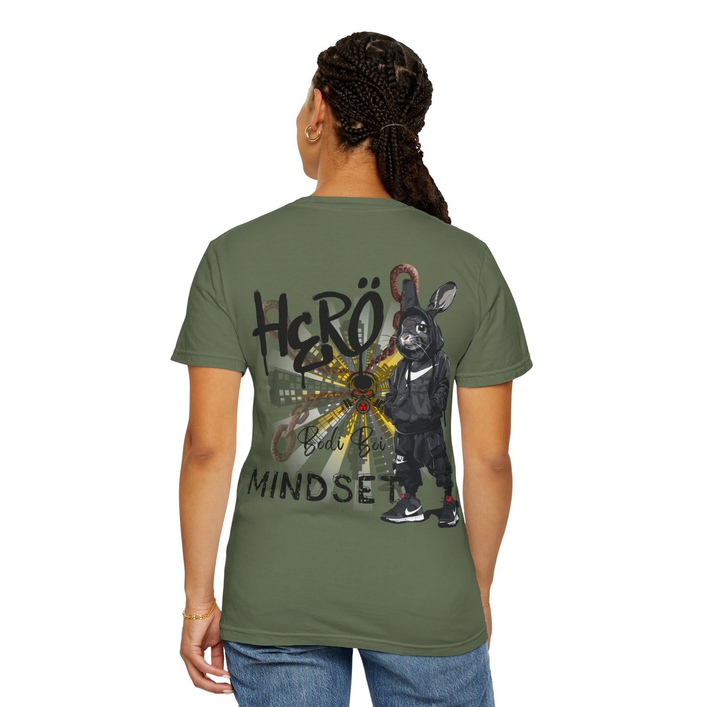 Hero Mindset Unisex Garment-Dyed T-shirt, Motivational Tee, Streetwear, Casual Wear, Gift for Him/Her, Urban Style Shirt