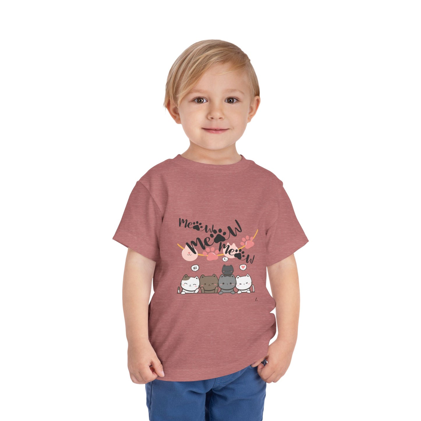 Cute Cat mum I'm here Toddler Tee, Kids Cat T-Shirt, Meow Short Sleeve Top, Adorable Animal Shirt, Fun Playwear for Toddlers