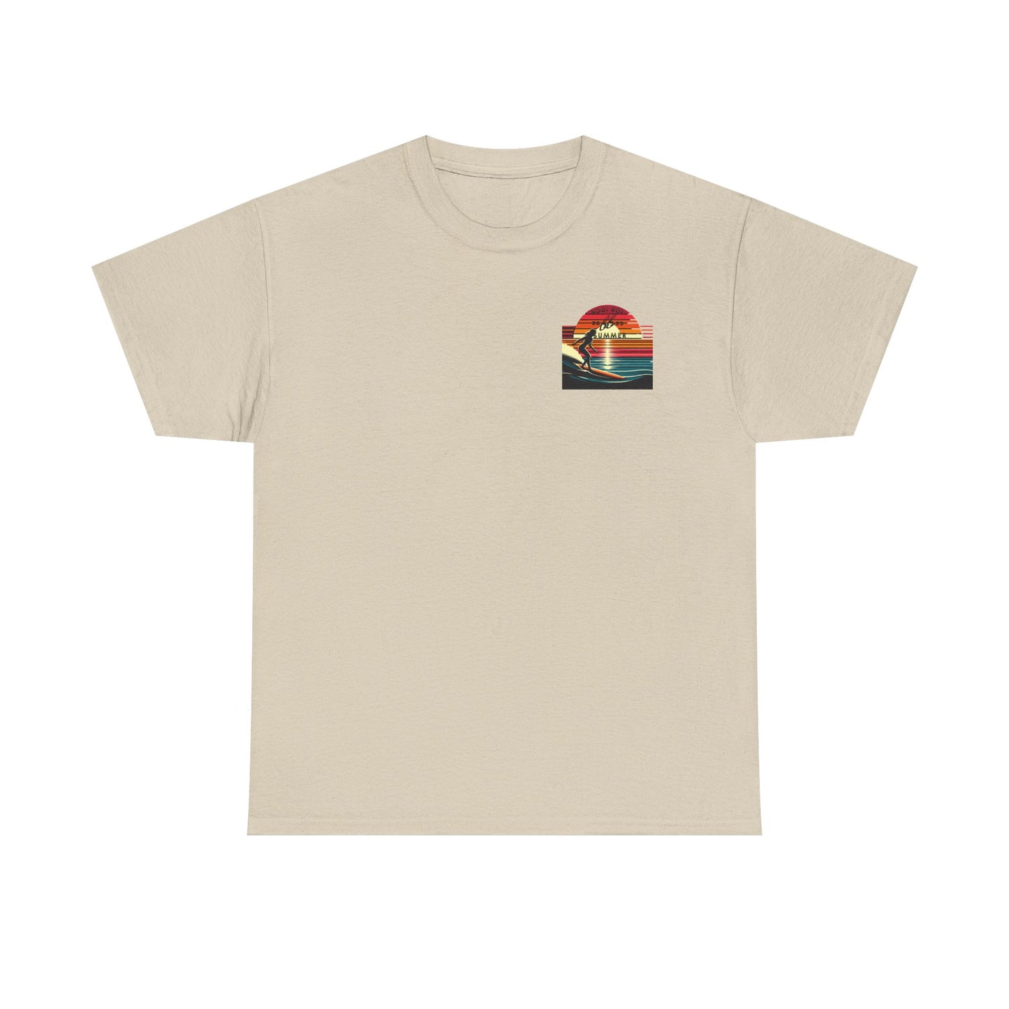 Surf Sunset Unisex Heavy Cotton Tee | Relaxed Summer Vibe, Perfect for Beach Days, Vacation, Gifts, Casual Wear, Fun Times