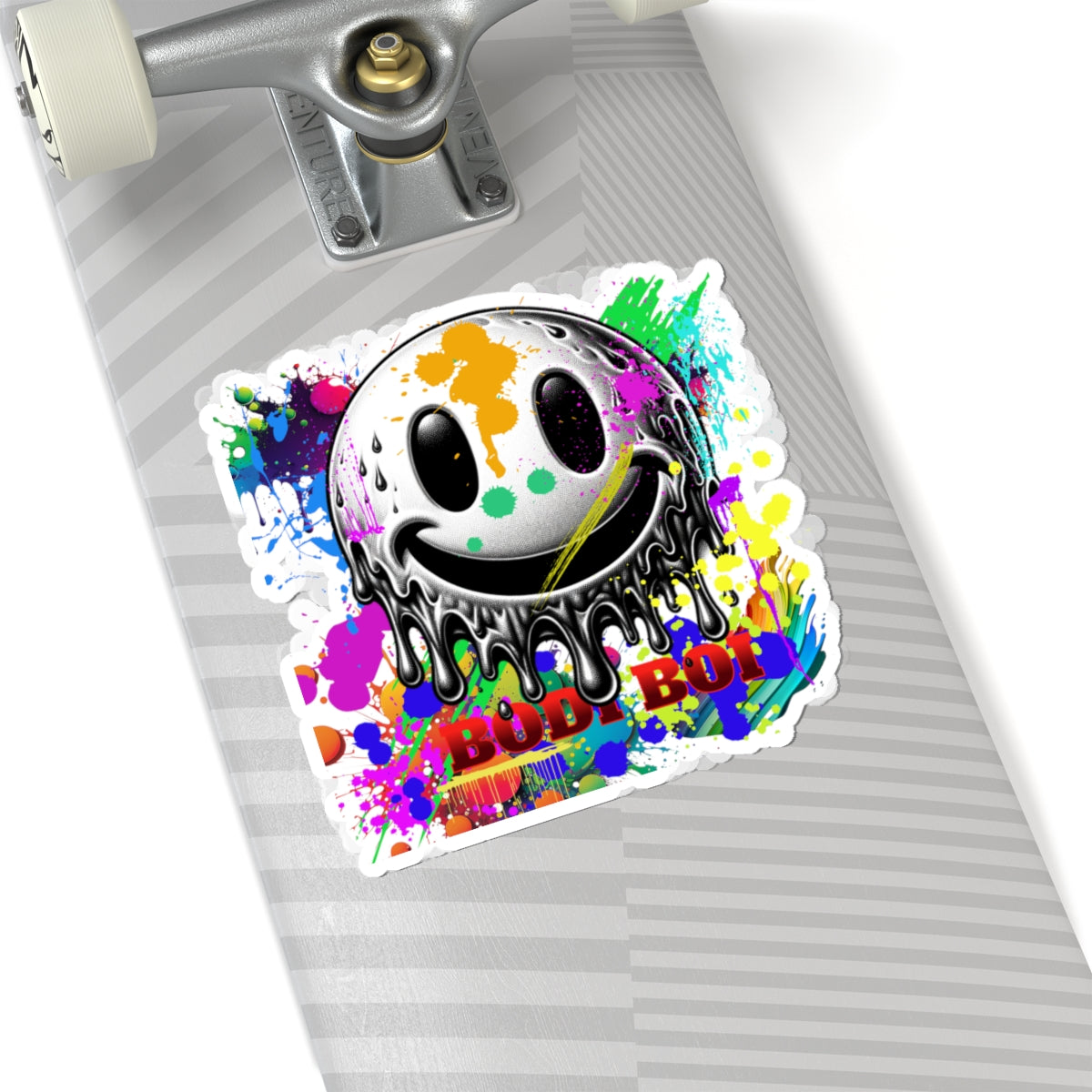 Colorful Slime Smiley Kiss-Cut Stickers, Fun Laptop Decals, Graffiti Art Stickers, Colorful Artwork for Gifts, Unique Art Stickers