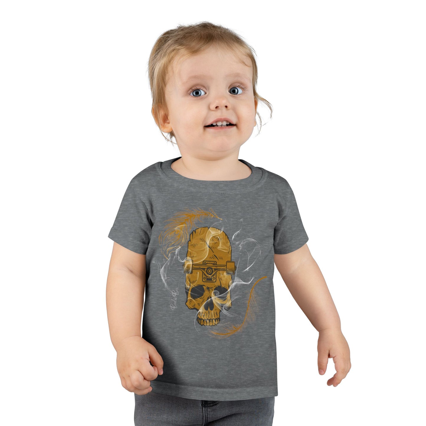 Toddler Mum I'm Here Skull T-Shirt - Cool Graphic Tee, Baby Announcement Shirt, Toddler Birthday Gift, Halloween Outfit, Unique Fun Apparel