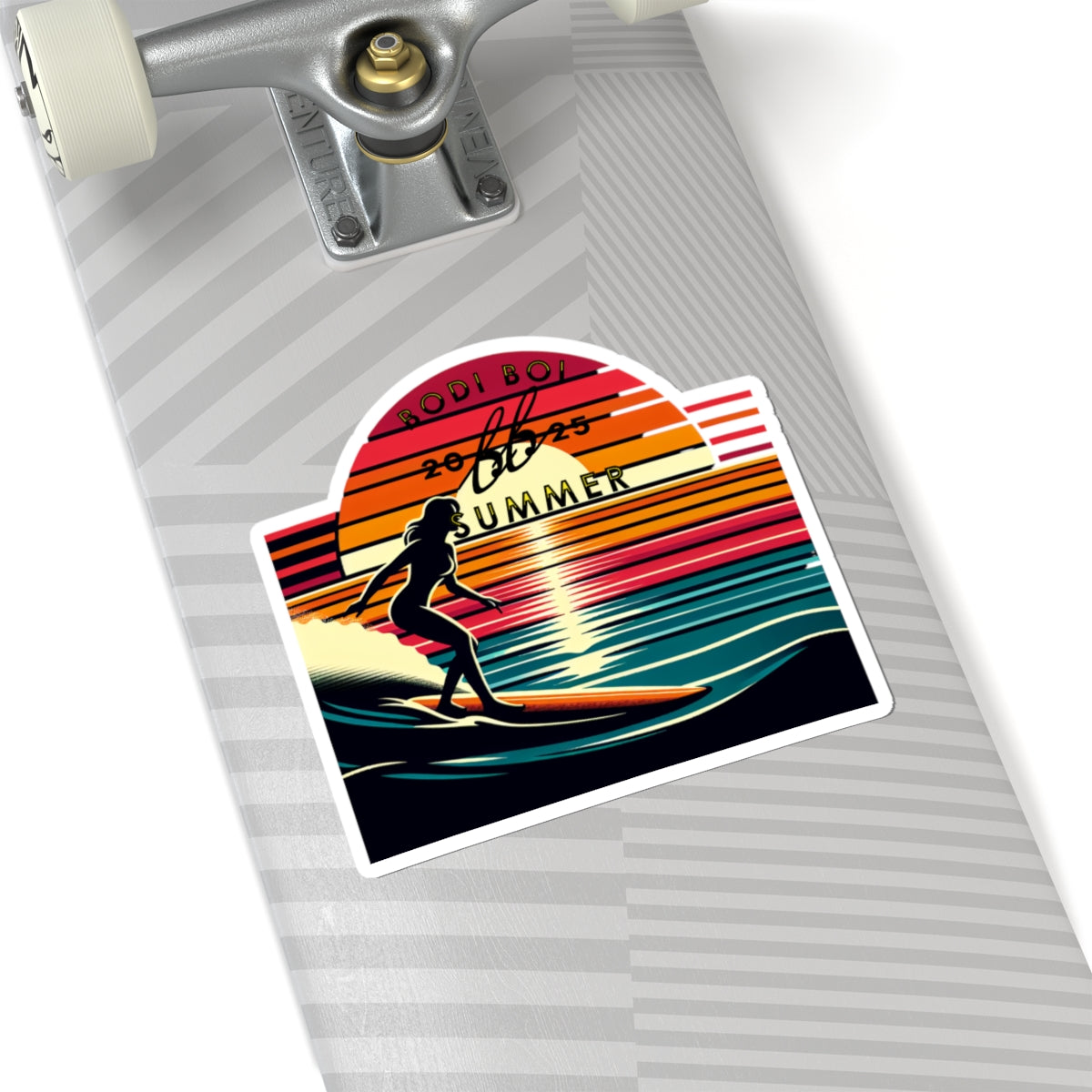 Retro Surf Kiss-Cut Stickers | Summer Vibes, Beach Decor, Laptop Stickers, Surfing Gifts, Ocean Lovers