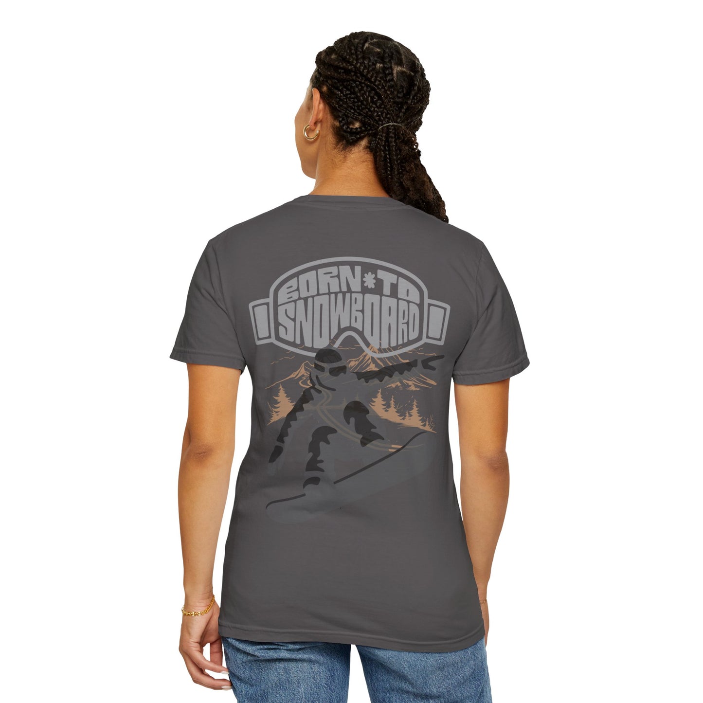 Born to Snowboard T-shirt, Unisex Garment-Dyed Tee, Snowboarding Apparel, Winter Sports Gifts, Adventure Clothing, Outdoor Lifestyle