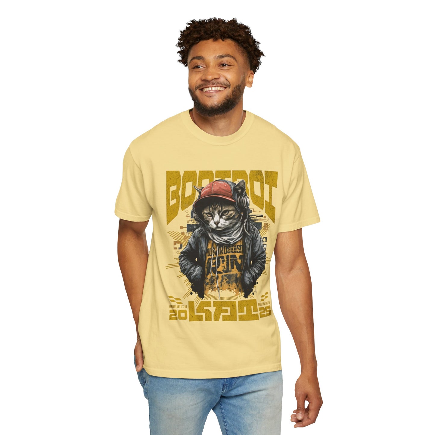 Bodi boi Unisex Vintage Style T-Shirt, Trendy Apparel for Cat Lovers, Casual Wear, Unique Gift Idea