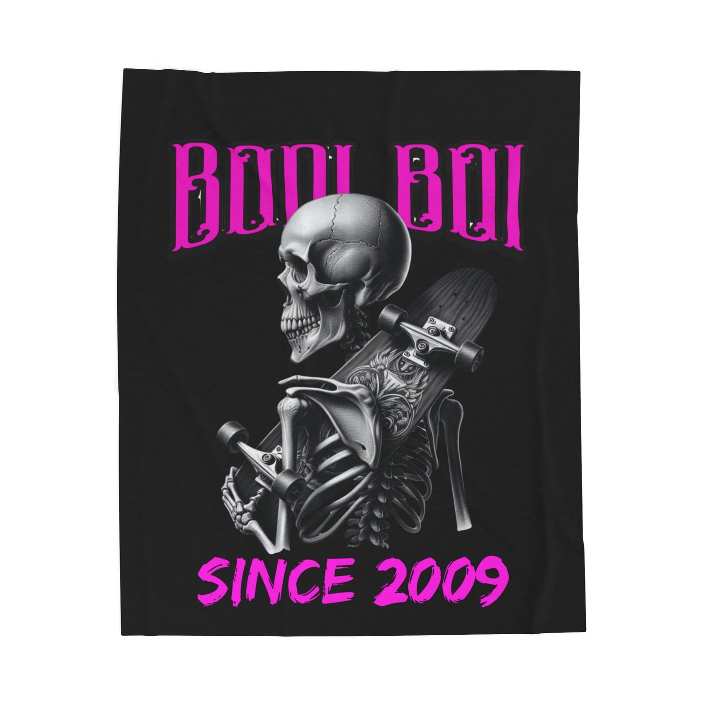 Skeleton Skateboarder Plush Blanket, Cozy Throw for Halloween, Gifts for Skaters, Bedroom Decor, Soft Plush Blanket with Skull Design