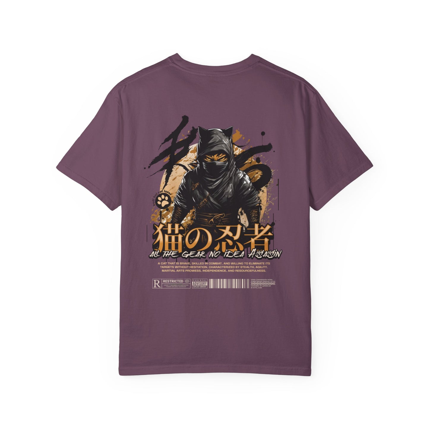Ninja Cat Graphic Tee | Trendy Streetwear, Gift for Him/Her, Anime Lovers, Casual Outfit, Unique Design