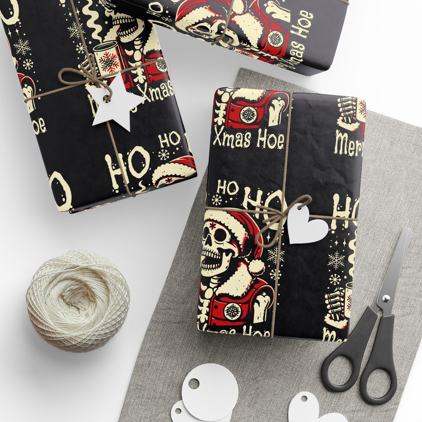 merry xmas hoe Wrapping Paper, Eco-Friendly Gift Wrap, Birthday, Holiday, Christmas, Celebration, Unique Designs, Party Supplies