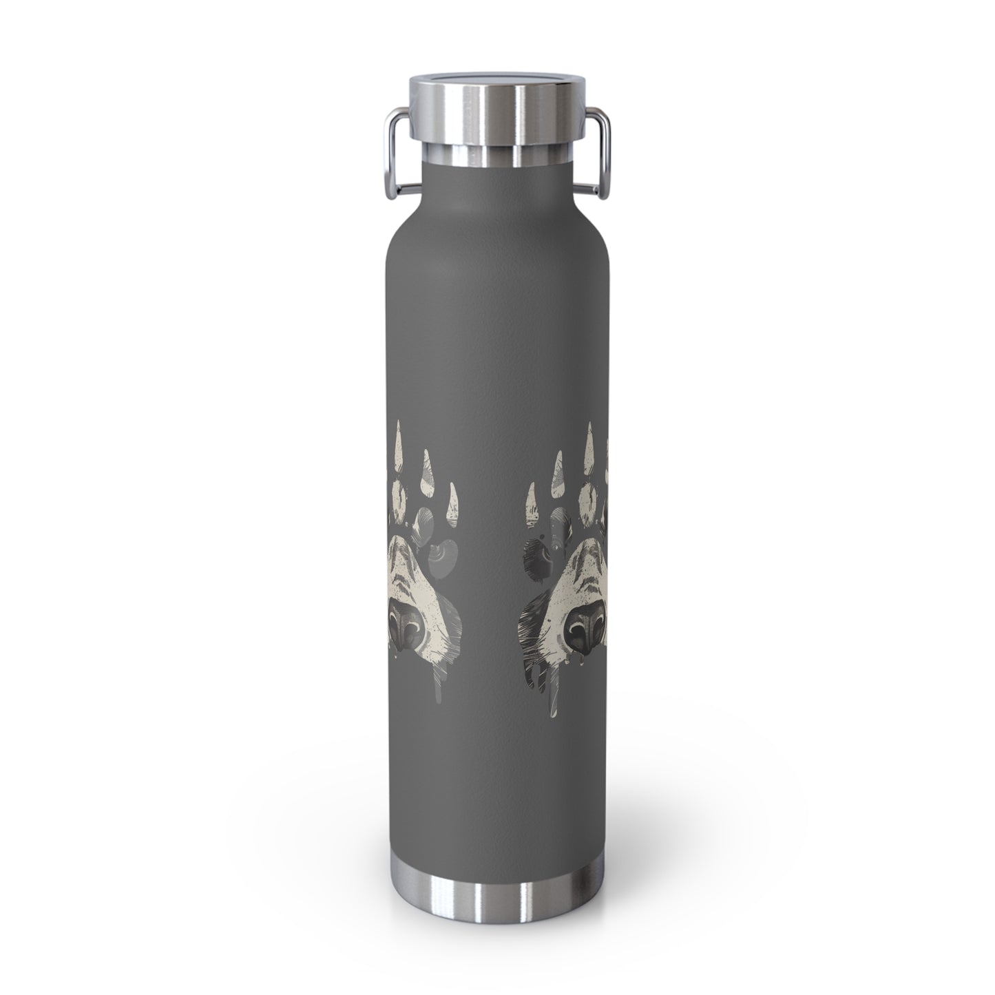 Bear Paw Insulated Water Bottle, 22oz Metal Flask, Eco-Friendly Travel Mug, Outdoor Sports Gear, Wildlife Lover Gift