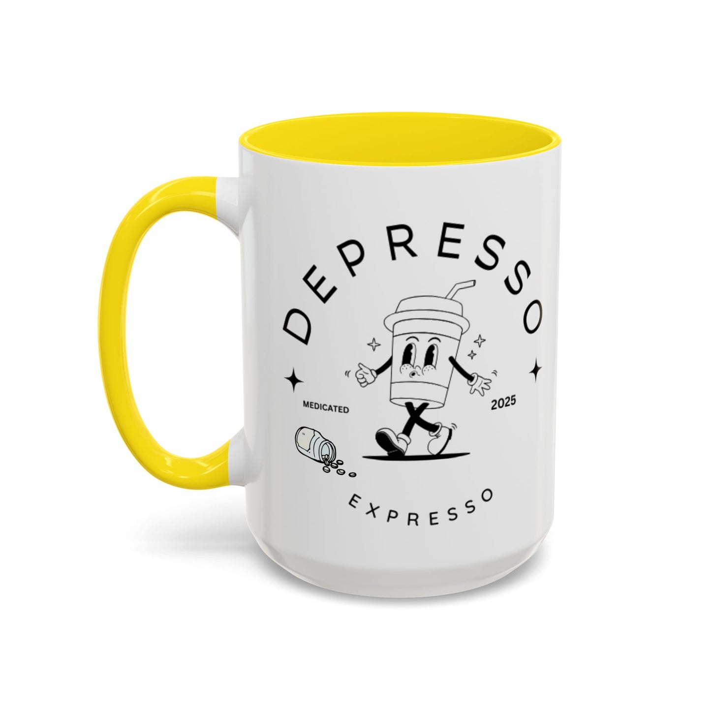 Coffee Mug, Funny Espresso Mug, Gift for Coffee Lovers, Depresso Expresso Humor Cup, Kitchen Decor, Barista Gift, Quirky Beverage Cup,