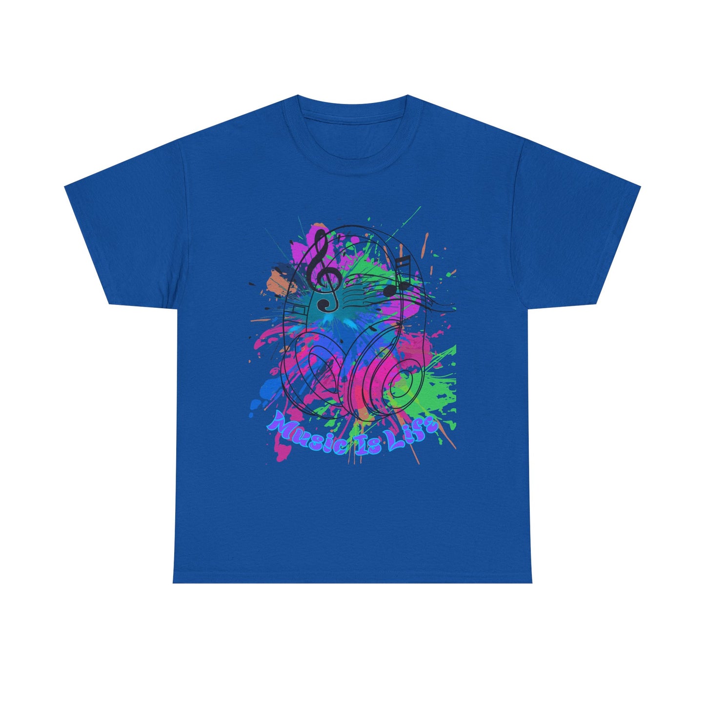 Music Is Life Unisex Heavy Cotton Tee - Perfect for Music Lovers, Gift for Musicians, Concerts, Festivals, Everyday Wear