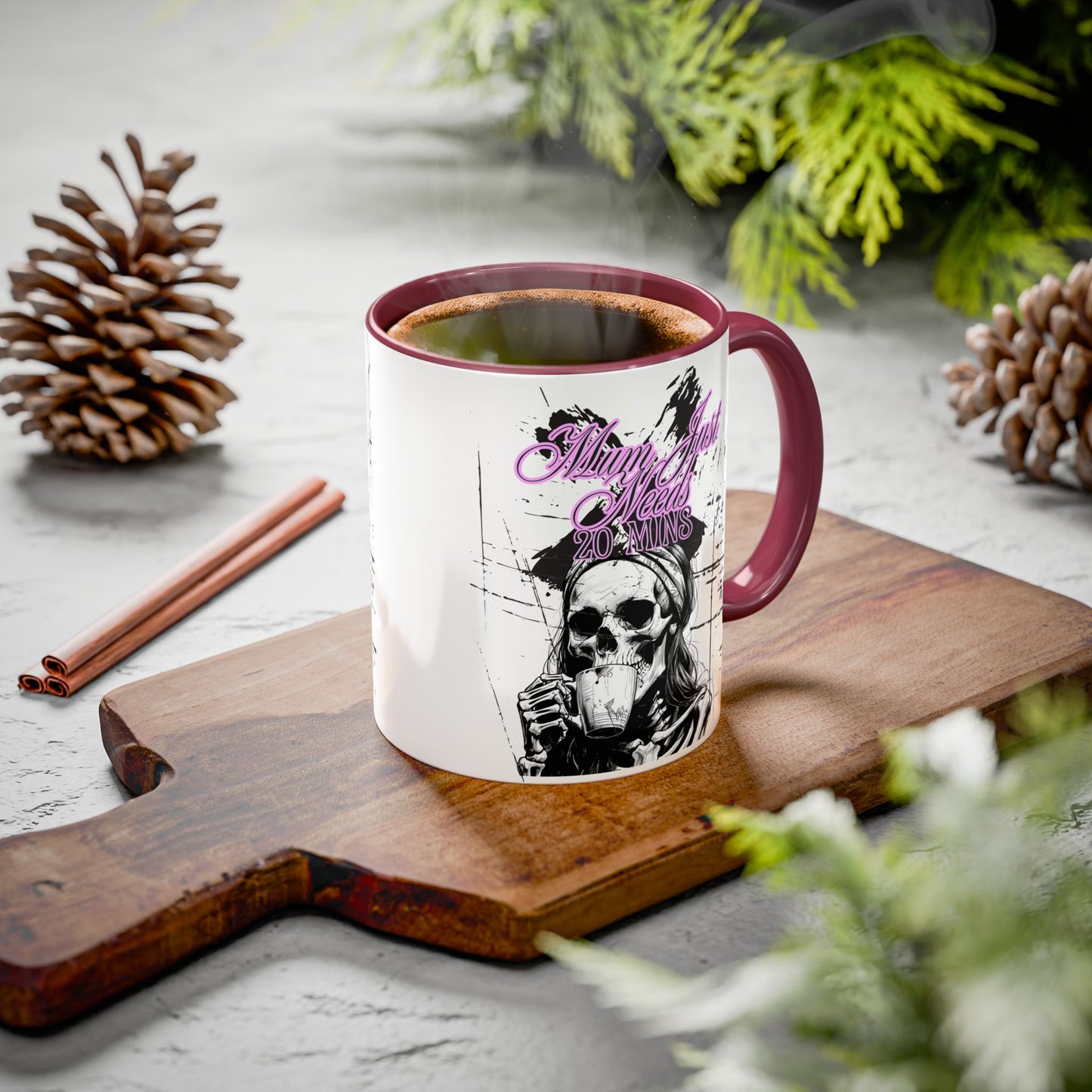 Mum Just Needs 20 min | Perfect for Coffee Lovers, Halloween Decor, Gift for Her, Unique Homeware, Fun Office Mug