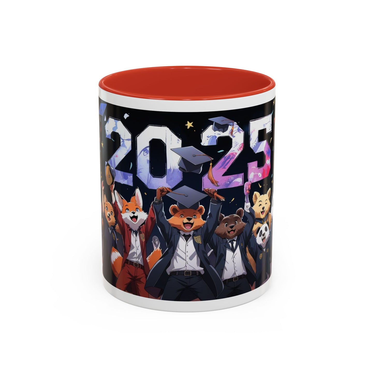 Anime Animals Graduation Celebration Coffee Mug, Funny Animal Graduation Mug, Custom Graduate Gift, Class of 2025 Mug, Unique Graduation Present